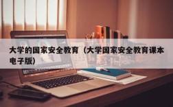 大学的国家安全教育（大学国家安全教育课本电子版）