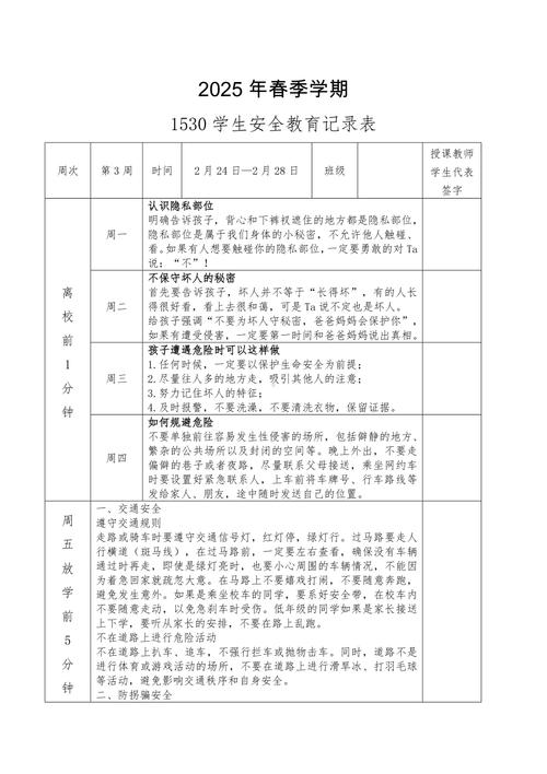 安全教育记录适时