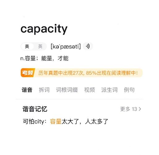 capacity口语