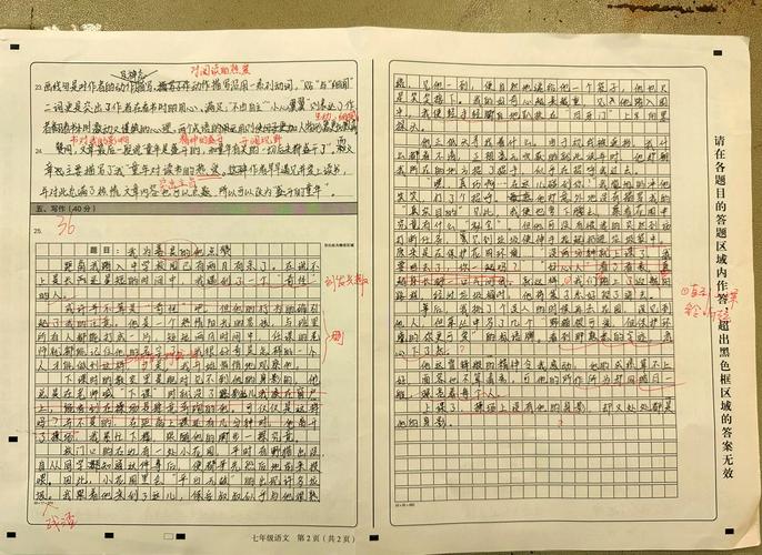 作文正反例对比