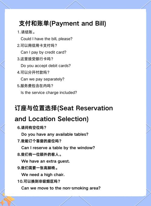 出国餐厅常用英语口语