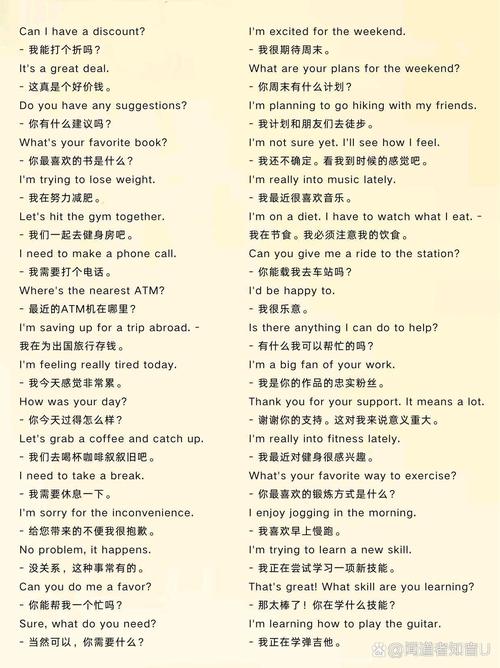 100个口语表达，口语表达的英语