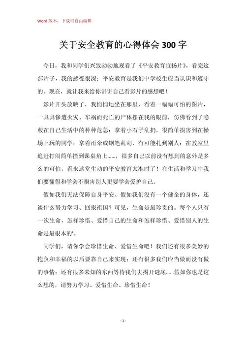 安全教育感受建议