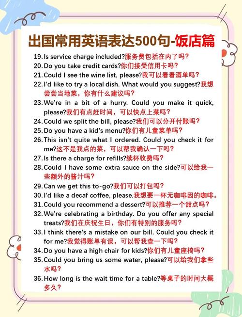 餐厅口语,餐厅口语对话英语