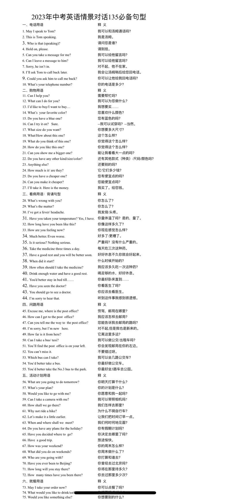 面试英语口语情景对话