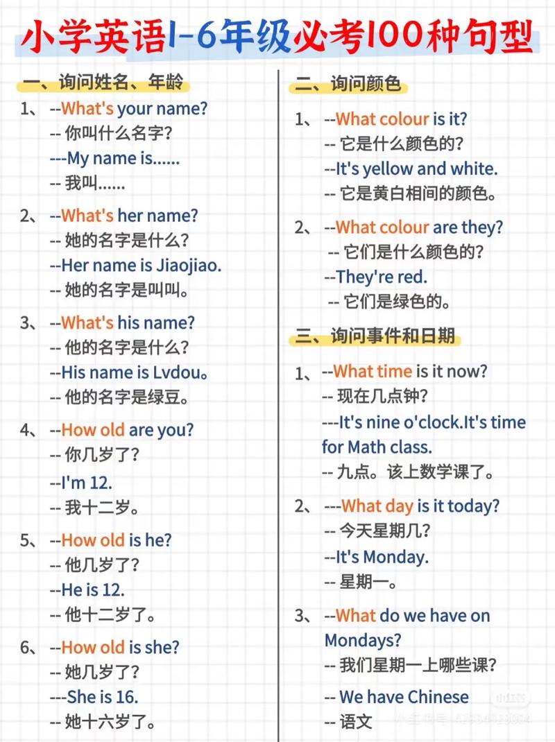 小学生英语口语100