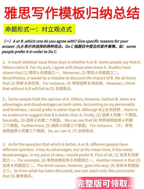 雅思写小作文模板