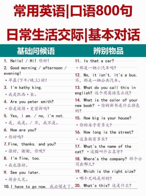 英语日常基本交际口语