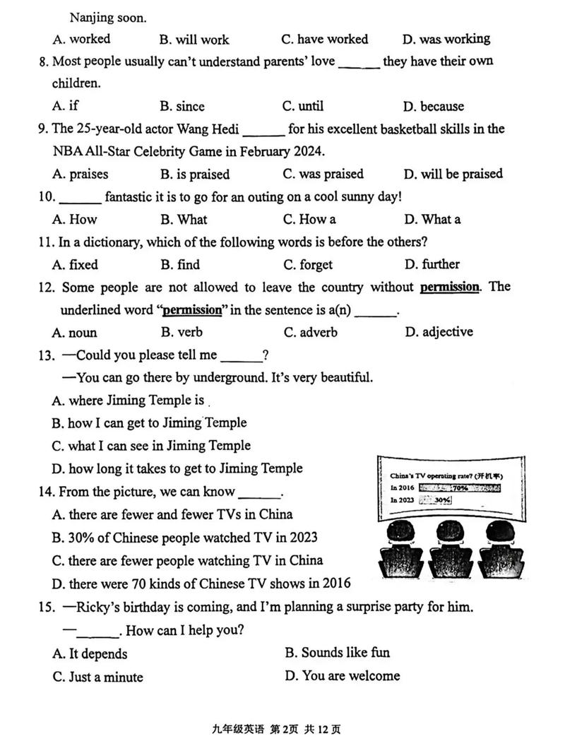 英语中考口语考试试题