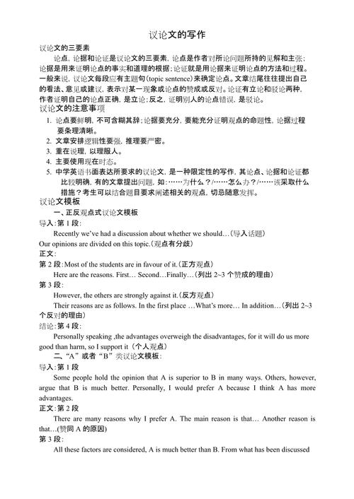 论点英语作文题材