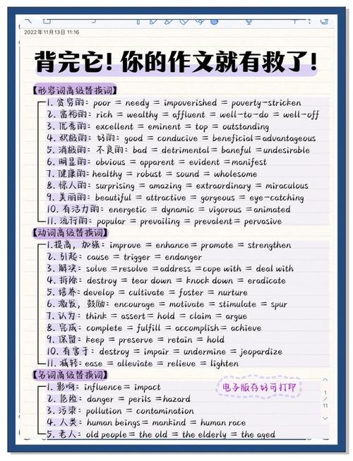 高频作文名词短语