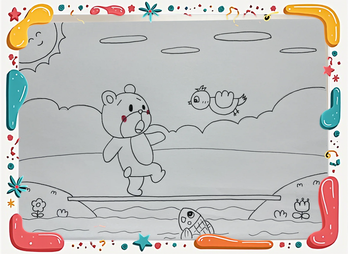 看图作文小能过河