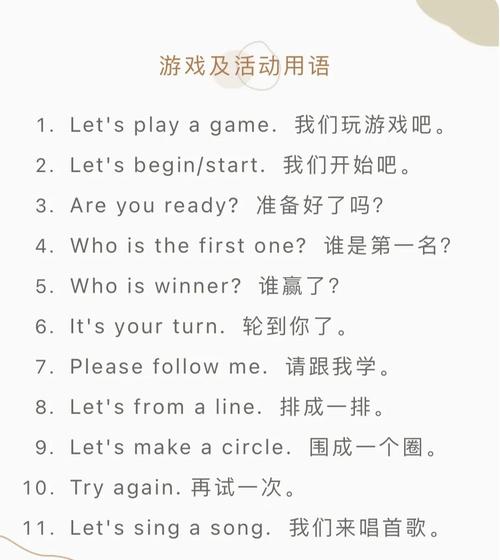 幼儿英语课堂常用口语