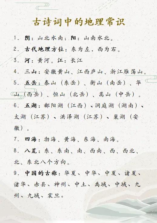 文言文的地理常识